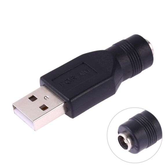 Connettore adattatore USB maschio a 5,5 x 2,1 mm femmina