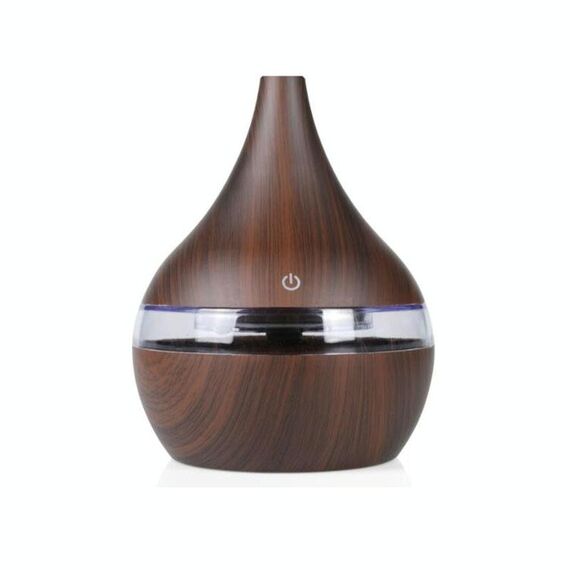 2 PCS 300ml USB Electric Aroma diffusore d'aria in legno Umidificatore ad ultrasuoni Olio essenziale Aromaterapia Cool Mist Maker (Flat Mouth Deep Wood Grain)