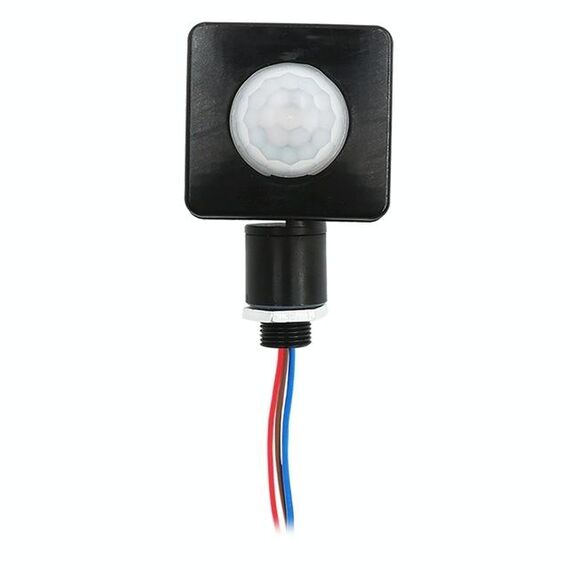 Interruttore per faretti da parete con sensore di movimento a infrarossi PIR di sicurezza automatica, dimensioni: 12 mm (nero)