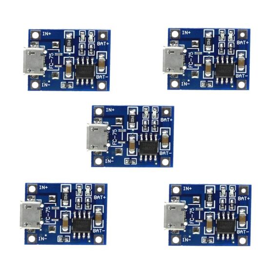 5 PCS TP4056 Modulo scheda di ricarica Micro interfaccia USB Microfono USB per batteria al litio 1A