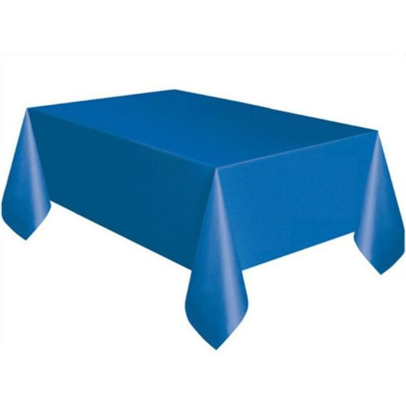 Tovaglia di plastica usa e getta Tinta unita Matrimonio Compleanno Festa Copritavolo Rettangolo per scrivania Panno per salviette (blu)