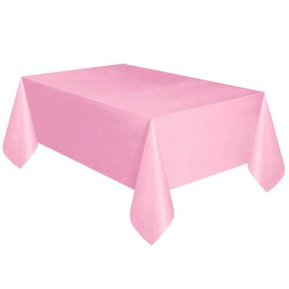Tovaglia di plastica usa e getta Tinta unita Matrimonio Compleanno Festa Copritavolo Rettangolo Scrivania Panno per salviette (rosa)