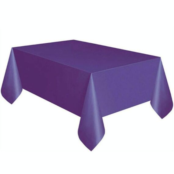 Tovaglia di plastica usa e getta Tinta unita Matrimonio Compleanno Festa Copritavolo Rettangolo Scrivania Panno per salviette (viola)
