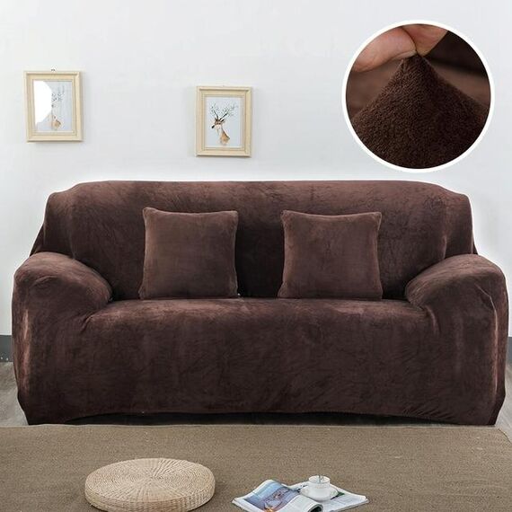 Copridivano in tessuto felpato Copridivano spesso Copridivano elastico per divano Non includono federa, Specifica: 1 posto 90-140 cm (caffè)