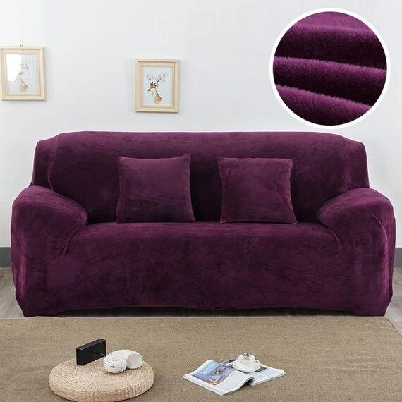 Copridivano in tessuto felpato Copridivano spesso Copridivano elastico Copridivano non incluso federa, Specifica: 1 posto 90-140 cm (Viola)