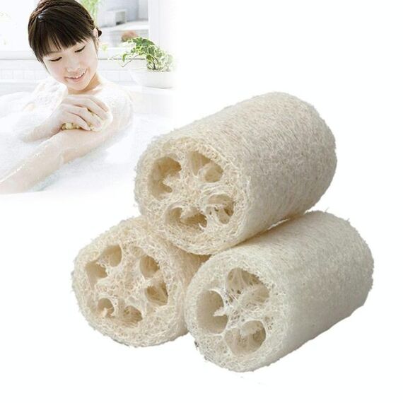 Bagno Corpo Doccia Spugna Scrubber Loofah Naturale Luffa Loofa Lavare i Piatti Asciugamano Bagno Massaggio Spugna Corpo Scrubber (10 cm Bianco Taglia Piccola)