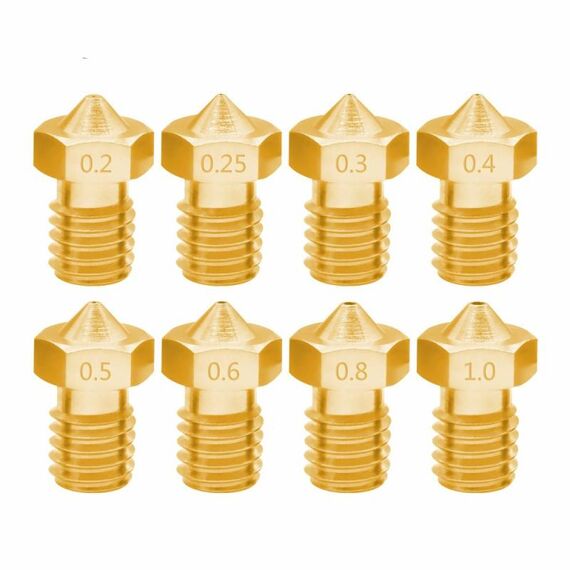 8 PCS Bugatti 3D Accessori per stampante E3D-V5 V6 Ugello M6 Filettatura Consumabili Ugello caldo, Dimensioni: 1,75 / 0,2 mm