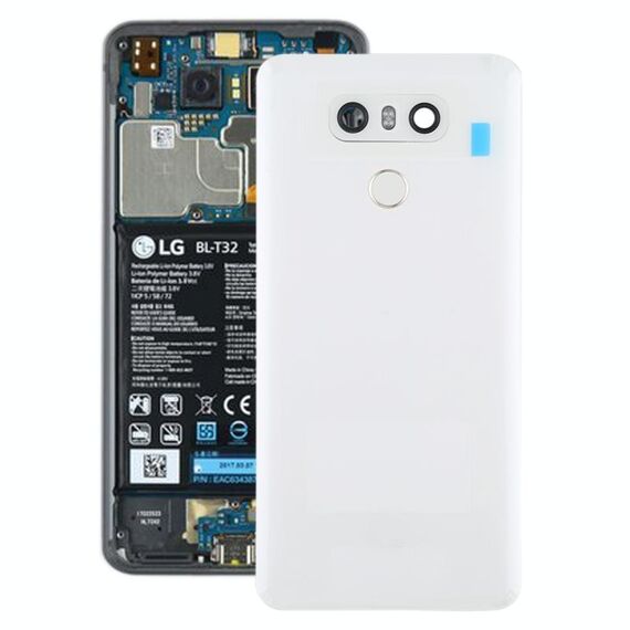 Coperchio posteriore della batteria con obiettivo della fotocamera e sensore di impronte digitali per LG G6 / H870 / H870DS / H872 / LS993 / VS998 / US997 (bianco)