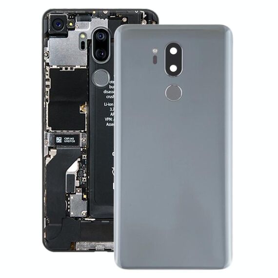 Coperchio posteriore della batteria con obiettivo della fotocamera e sensore di impronte digitali per LG G7 ThinQ / G710 / G710EM / G710PM / G710VMP (argento)