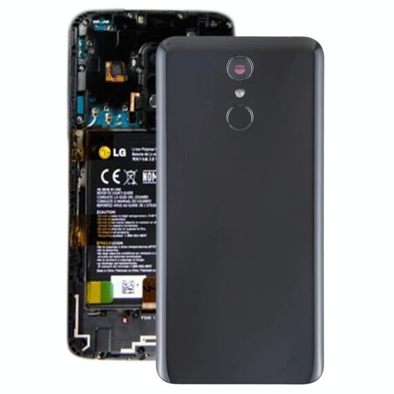 Coperchio posteriore della batteria con obiettivo della fotocamera e sensore di impronte digitali per LG Q7 / Q7 + (nero)