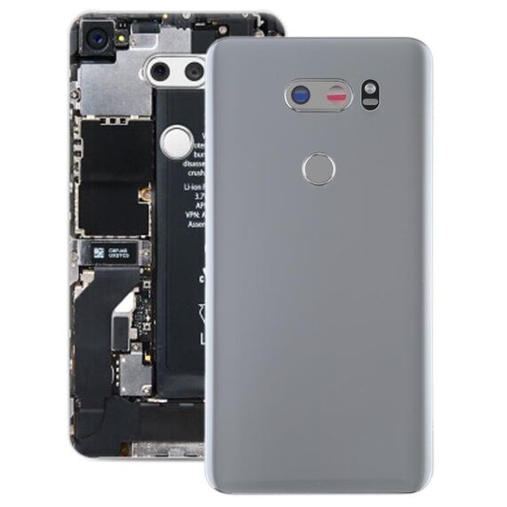 Coperchio posteriore della batteria con obiettivo della fotocamera e sensore di impronte digitali per LG V30 / VS996 / LS998U / H933 / LS998U / H930 (argento)
