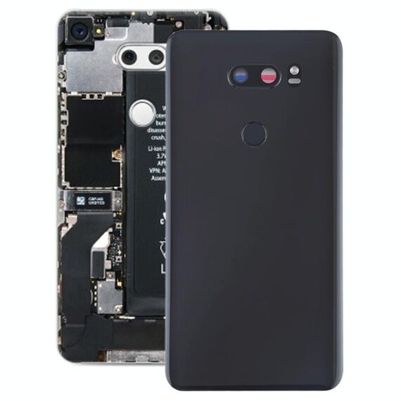 Coperchio posteriore della batteria con obiettivo della fotocamera e sensore di impronte digitali per LG V30 + / VS996 / LS998U / H933 / LS998U / H930 (nero)