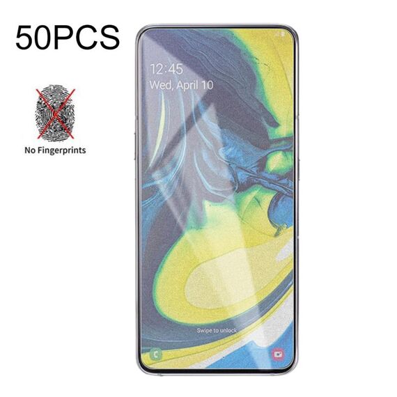 Pellicola in vetro temperato satinato non opaco da 50 pezzi per Galaxy A80 / A90, nessun pacchetto di vendita al dettaglio