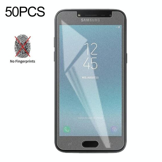 Pellicola in vetro temperato satinato non opaco da 50 pezzi per Galaxy J2 (2018), nessun pacchetto di vendita al dettaglio