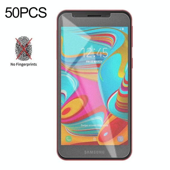 50 PCS Pellicola in vetro temperato smerigliato non completamente opaco per Galaxy A2 Core, nessun pacchetto di vendita al dettaglio