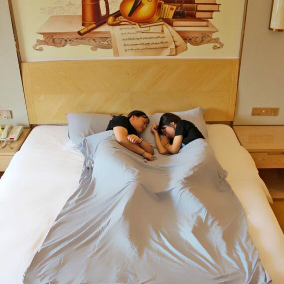 Busta portatile in tinta unita per hotel, fodera per sacco a pelo sporca, colore casuale, specifiche (lunghezza * larghezza): 210x120 cm