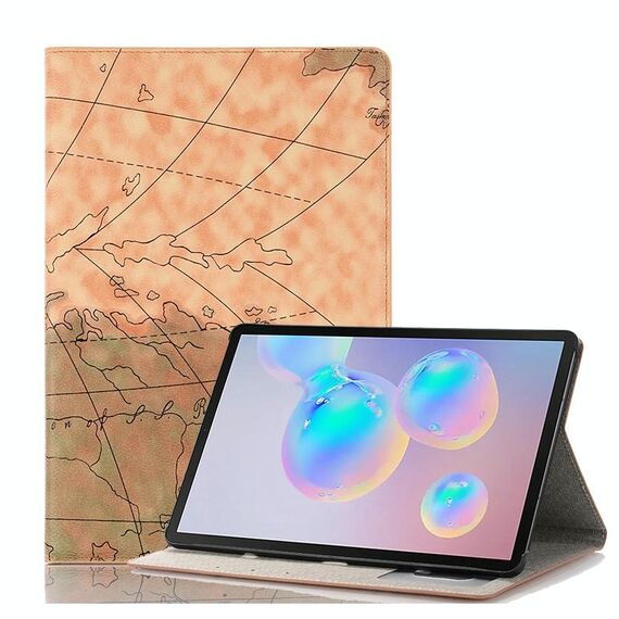 Per Galaxy Tab S6 T860 / T865 Custodia in pelle a vibrazione orizzontale con texture mappa con supporto e slot per schede e portafoglio, consegne a struttura casuale