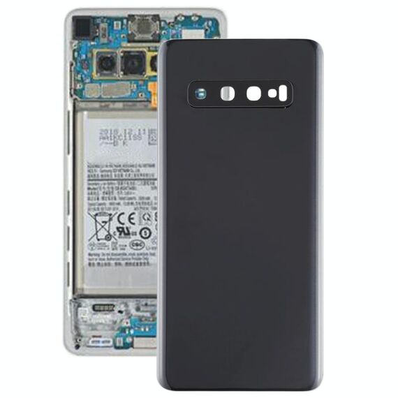 Cover posteriore batteria per Galaxy S10 con obiettivo fotocamera (nero)