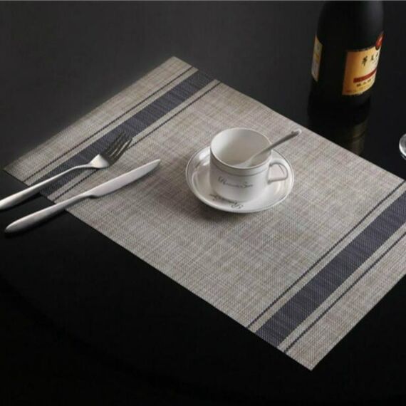 2 pezzi Tovagliette in PVC durevole Tovaglietta per tazza da caffè Tovagliette antiscivolo intrecciate, dimensioni: 30x45 cm (blu)