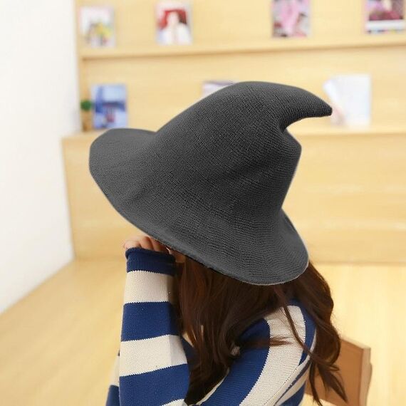 Cappello di lana a tesa larga di Halloween Personality Wizard Steeple (grigio scuro)