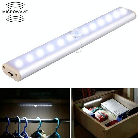2W 12 LED Luce bianca Ampio schermo Luce sensore del corpo umano intelligente Luce LED per corridoio, versione con ricarica USB