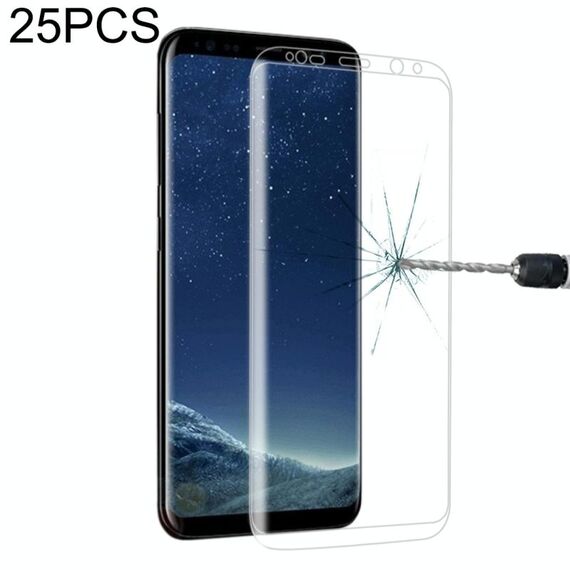 Proteggi schermo in vetro temperato a schermo intero da 25 pezzi per Galaxy S8 / G9500 (trasparente)