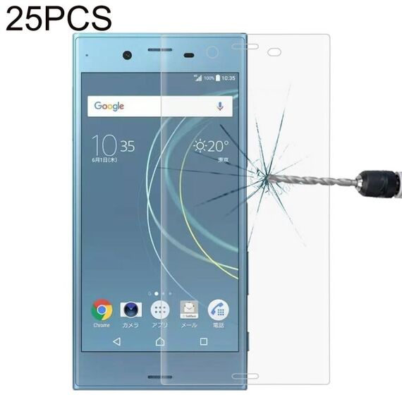 25 PCS per Sony Xperia XZs 0,33 mm 9H Durezza superficiale Protezione schermo in vetro temperato a schermo intero curvo 3D (trasparente)