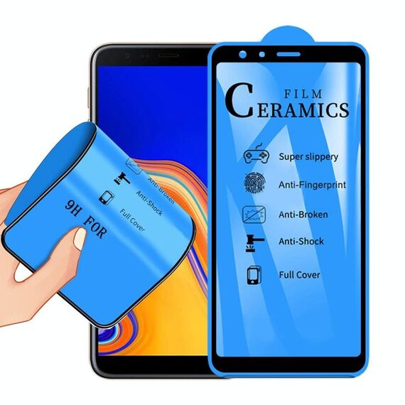 Pellicola Ceramica Full Cover Full Glue 2.5D per Galaxy J4 Plus / J6 Plus