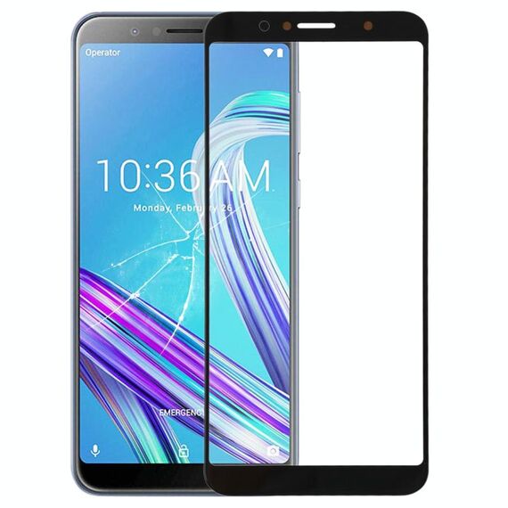 Lente esterna in vetro per schermo frontale per Asus Zenfone Max Pro (M1) ZB601KL / ZB602KL X00TD (nero)