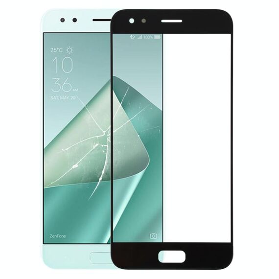 Lente esterna in vetro per schermo frontale per Asus ZenFone 4 ZE554KL / Z01KD (nero)