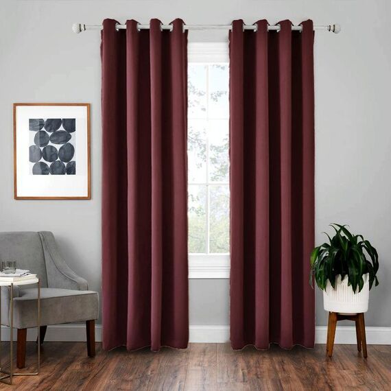Tenda solida isolante in tessuto ombreggiante ad alta precisione, dimensioni: 42x63 pollici （107x160 cm）(Vino rosso)