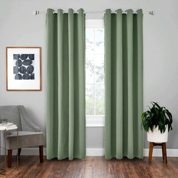 Tenda solida con isolamento in stoffa per tende ad alta precisione da 4 pezzi, dimensioni: 52 × 95 pollici （132 × 240 cm） (verde)