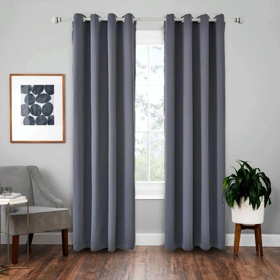 Tenda solida con isolamento in tessuto per tende ad alta precisione da 4 pezzi, dimensioni: 140 * 225 (grigio scuro)
