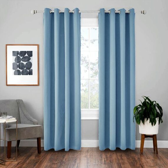 Tenda solida con isolamento in stoffa per tende ad alta precisione da 4 pezzi, dimensioni: 140 * 225 (blu)
