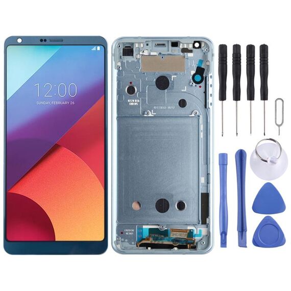 Schermo LCD originale per LG G6 / H870 / H870DS / H872 / LS993 / VS998 / US997 Digitizer Assemblaggio completo con cornice (blu)
