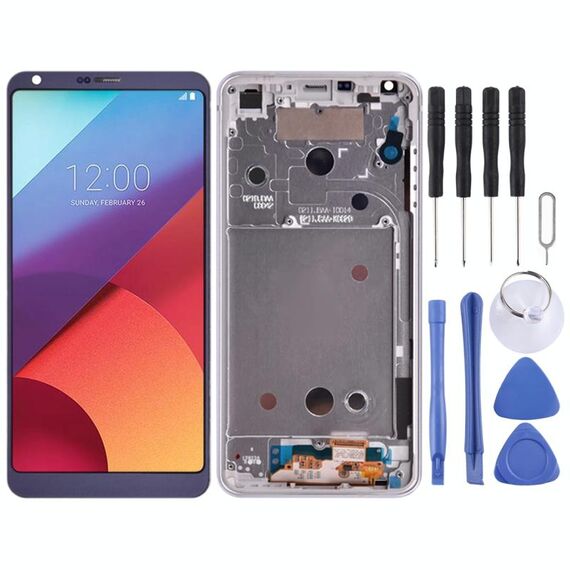 Schermo LCD originale per LG G6 / H870 / H870DS / H872 / LS993 / VS998 / US997 Digitizer Assemblaggio completo con cornice (viola)