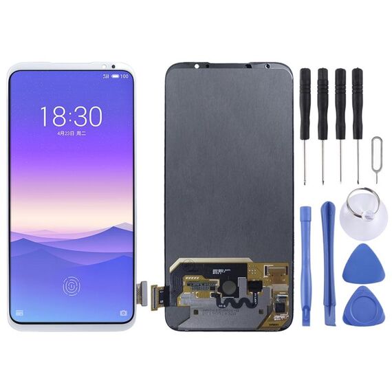 Schermo LCD originale per Meizu 16S con assemblaggio completo di digitalizzatore (bianco)
