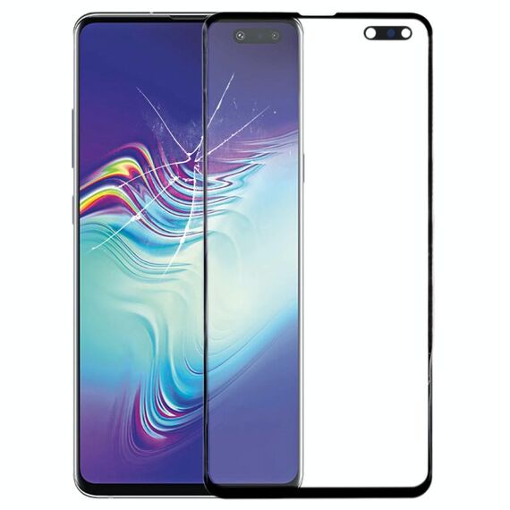 Per Galaxy S10 5G Lente in vetro esterno per schermo anteriore (nero)