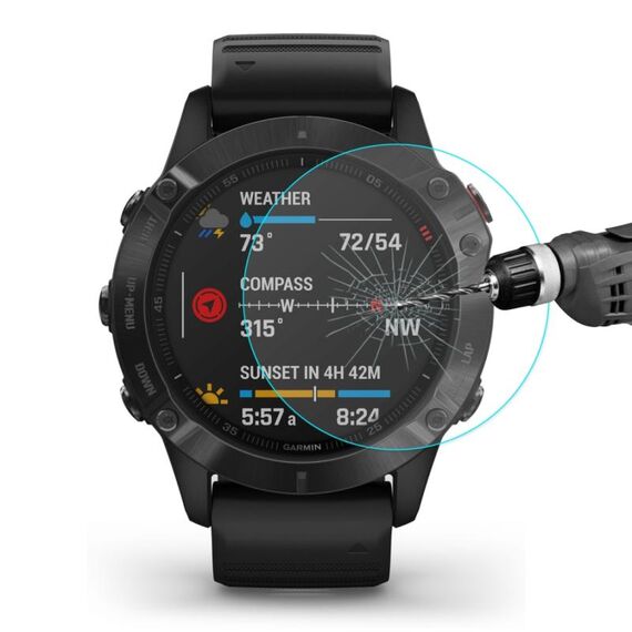 Per Fenix 6/6 Pro/6 Sapphire ENKAY Hat-Prince 0.2mm 9H 2.15D Pellicola in vetro temperato con bordo curvo