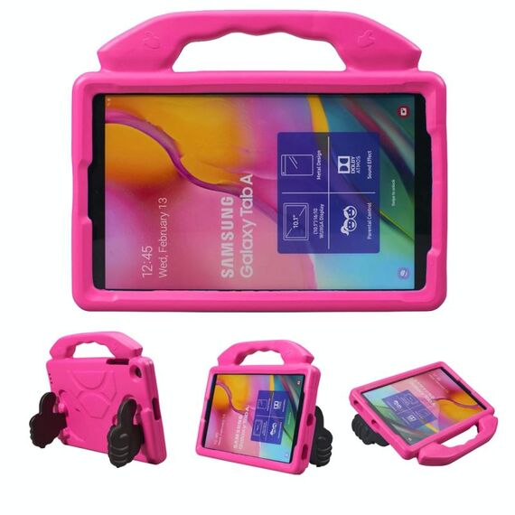 Per Galaxy Tab A 10.1 (2019) Supporto per pollice Guscio protettivo anti caduta piatto EVA (rosa rosa)