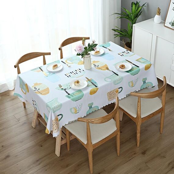 Printinging caffè Tavolo da pranzo panno impermeabile del PVC Oilproof Antiscalding Tovaglia