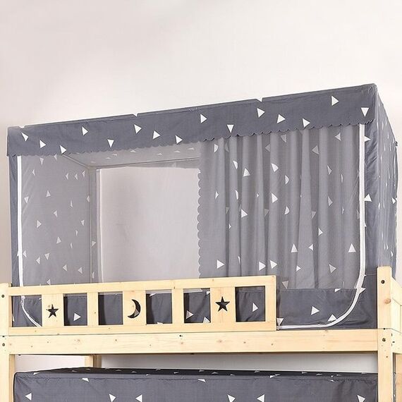 Zanzariera con cerniera in tessuto oscurante per dormitorio studentesco per cuccetta superiore di 120 cm di larghezza (grigia)