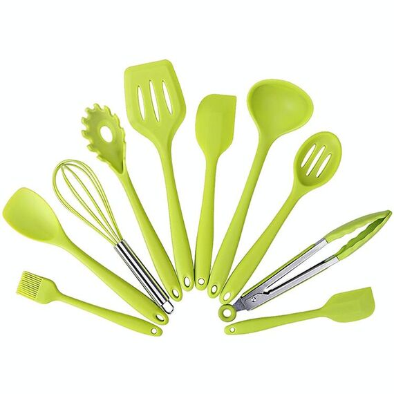 kn7050 Set di utensili da cucina in silicone 10 in 1 (verde)