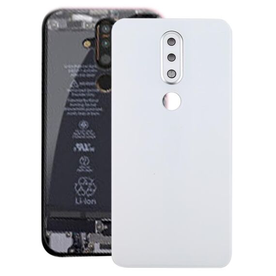 Coperchio posteriore della batteria con obiettivo della fotocamera per Nokia X6 (2018) / 6.1 Plus TA-1099 TA-1103 (bianco)