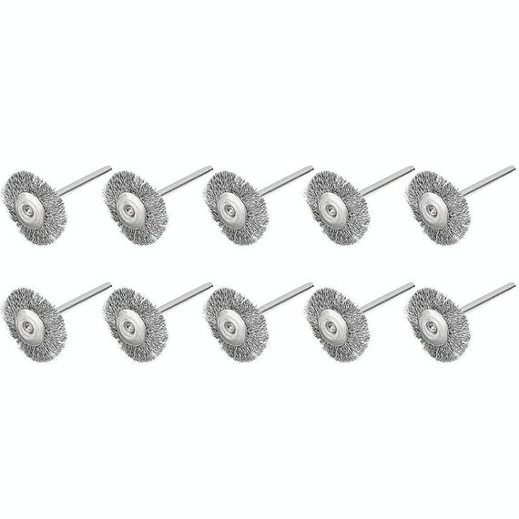 Spazzola per lucidatura disincrostante in metallo con spazzola metallica da 10 pezzi per rimuovere la spazzola per lucidatura piatta dello strato di ossido, stile: piatto 3 × 25 mm