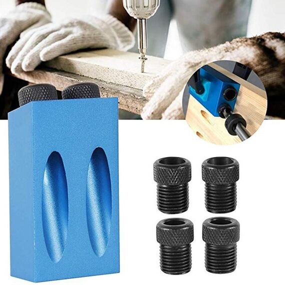 Set di 14 pezzi localizzatore di fori per la lavorazione del legno in lega di alluminio obliquo angolare da 15 gradi con la punta