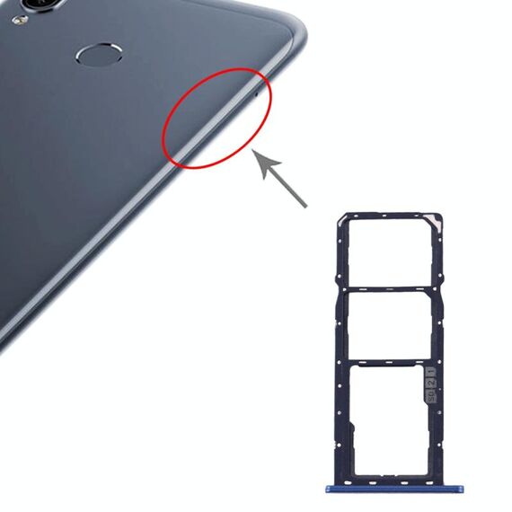 Vassoio scheda SIM + vassoio scheda SIM + vassoio scheda micro SD per Asus Zenfone Max M2 ZB633KL (blu)