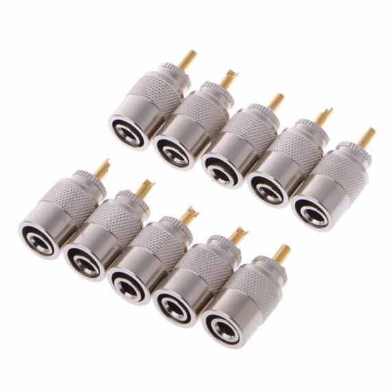 10 connettori UHF PCS PL-259 maschio a saldare per cavo coassiale RG8X