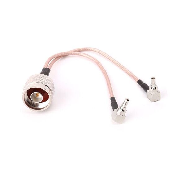 Cavo di collegamento da RG316 N maschio a 2xTS9 / 2xCRC9 maschio, lunghezza: 15 cm