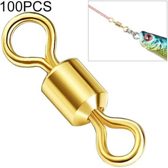 Forniture per attrezzatura da pesca da 100 pezzi Accessori da pesca girevoli placcati oro Zimu girevole, specifica: lunghezza 0,8 cm (oro)